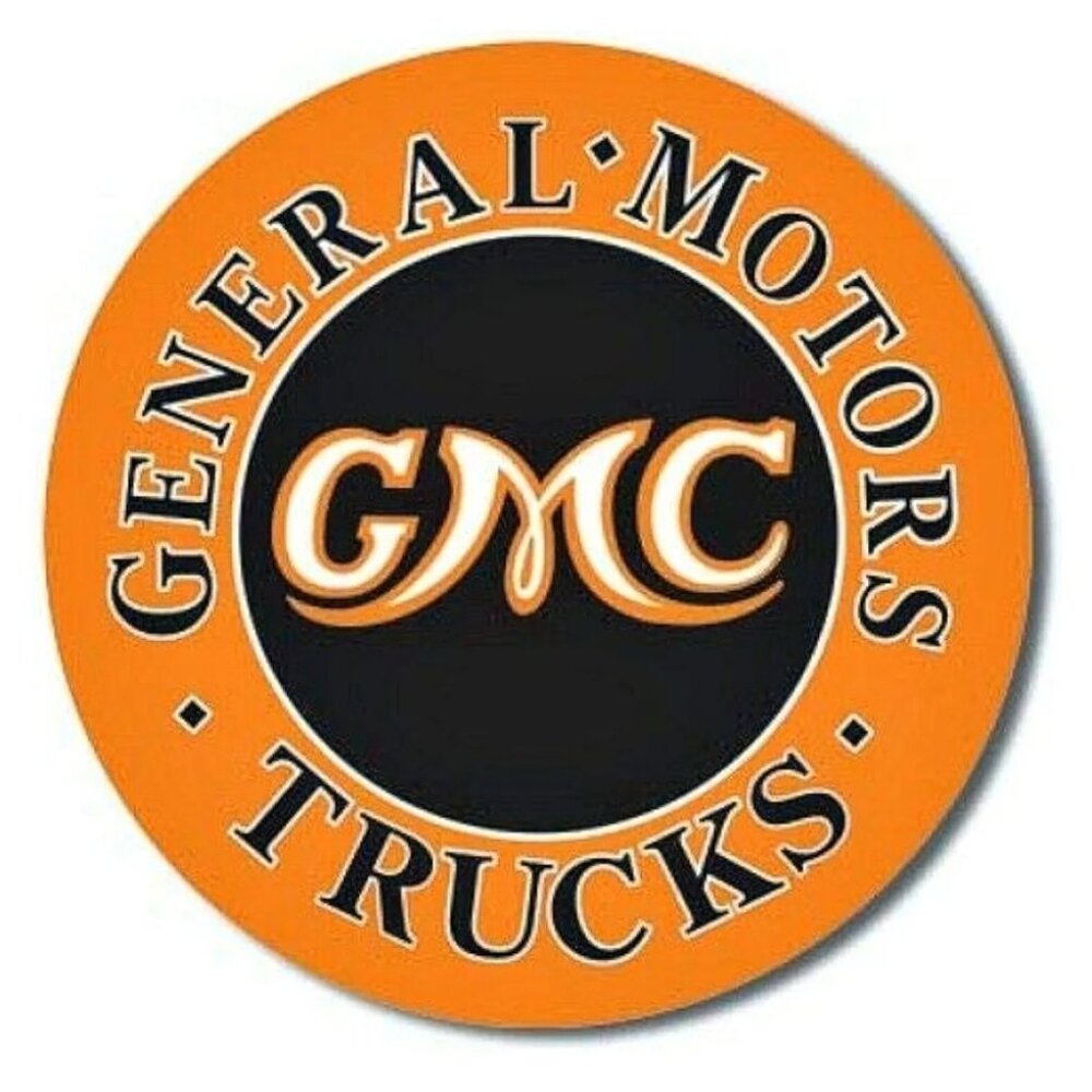 GMC Trucks 12x12 Inch Vintage Retro Round Metal Tin Sign